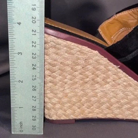 Franco Sarto Black Suede Leather Wedges size 6M - Picture 7 of 11